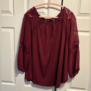 Red Lacy Roz and Ali Blouse